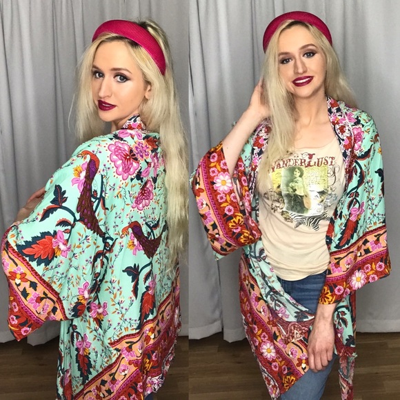 Umgee NWT Boutique Kimono Boho Art Deco - Picture 8 of 16